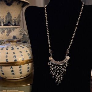 Elegant handmade, alpaca Silver Necklace with soft purple grade glass Accents